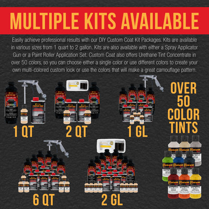 Federal Standard Color #30480 Field Tan T82 Urethane Roll-On, Brush-On or Spray-On Truck Bed Liner, 2 Quart Kit with Roller Applicator Kit