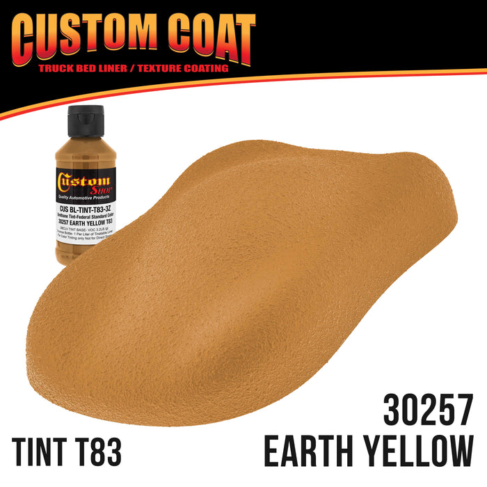 Federal Standard Color #30257 Earth Yellow T83 Urethane Roll-On, Brush-On or Spray-On Truck Bed Liner, 1 Quart Kit with Roller Applicator Kit