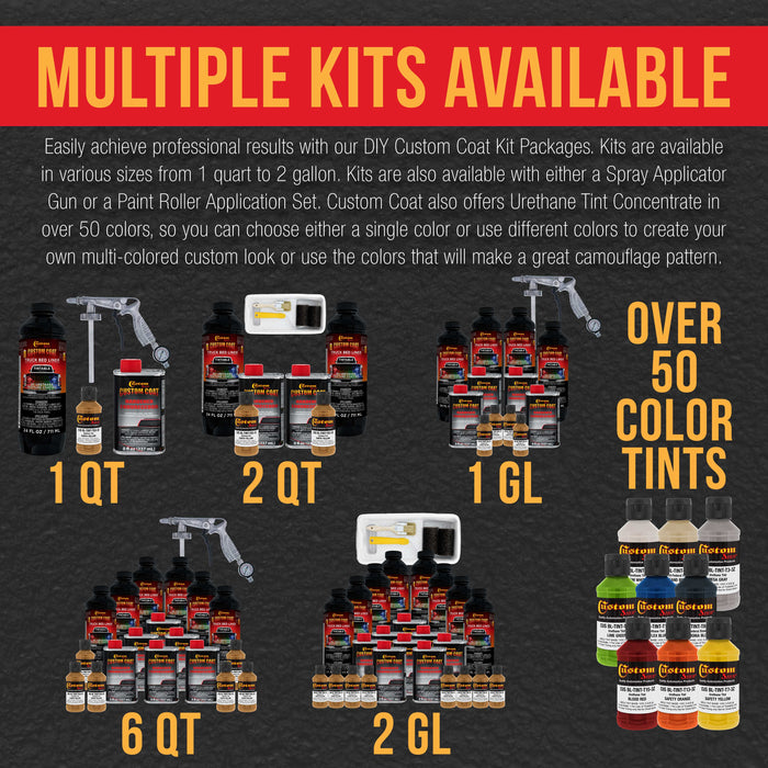 Federal Standard Color #30257 Earth Yellow T83 Urethane Spray-On Truck Bed Liner, 1 Gallon Kit, Spray Gun & Regulator - Textured Protective Coating