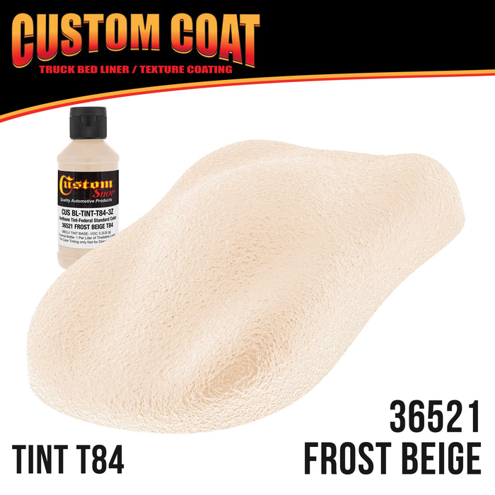 Federal Standard Color #36521 Frost Beige T84 Urethane Roll-On, Brush-On or Spray-On Truck Bed Liner, 1 Gallon Kit with Roller Applicator Kit