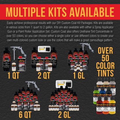 Federal Standard Color #36521 Frost Beige T84 Urethane Roll-On, Brush-On or Spray-On Truck Bed Liner, 2 Gallon Kit with Roller Applicator Kit