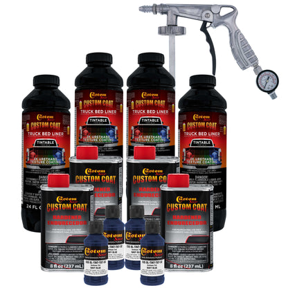 Federal Standard Color #35048 Navy Blue Urethane Spray-On Truck Bed Liner, 1 Gallon Kit, Spray Gun & Regulator - Durable Textured Protective Coating