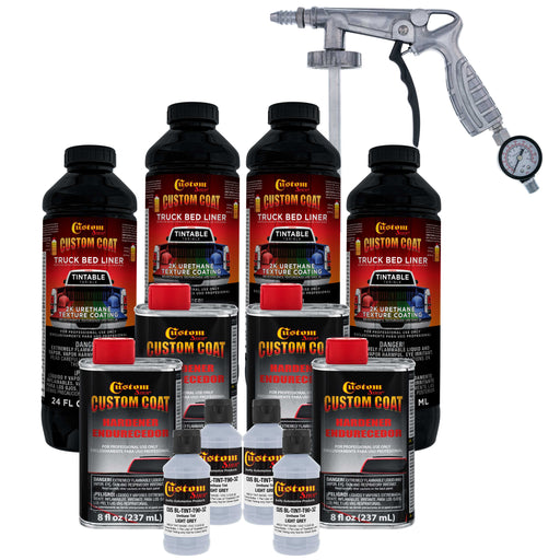 Federal Standard Color #36375 Light Gray T9 Urethane Spray-On Truck Bed Liner, 1 Gallon Kit with Spray Gun and Regulator - Textured Protective Coating