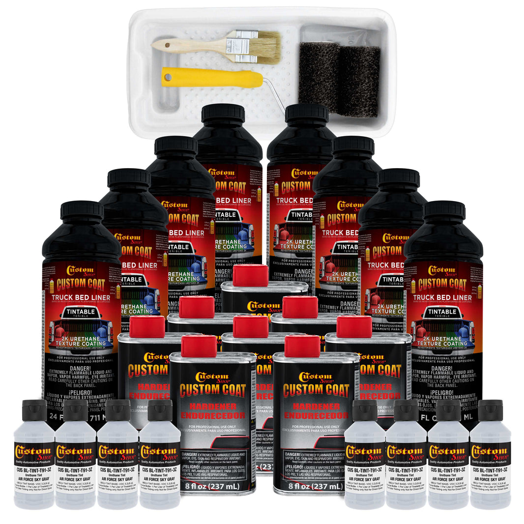 Federal Standard Color #36473 Air Force Gray T91 Urethane Roll-On, Brush-On or Spray-On Truck Bed Liner, 2 Gallon Kit with Roller Applicator Kit