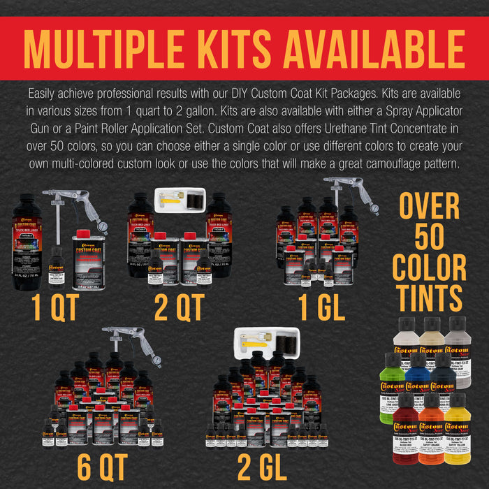 Federal Standard Color #37031 Camo Smoke Black T93 Urethane Spray-On Truck Bed Liner, 2 Quart Kit, Spray Gun & Regulator - Textured Protective Coating