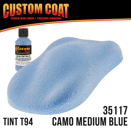 Federal Standard Color #35177 Camo Medium Blue T94 Urethane Spray-On Truck Bed Liner, 1 Quart Kit, Spray Gun & Regulator - Textured Protective Coating