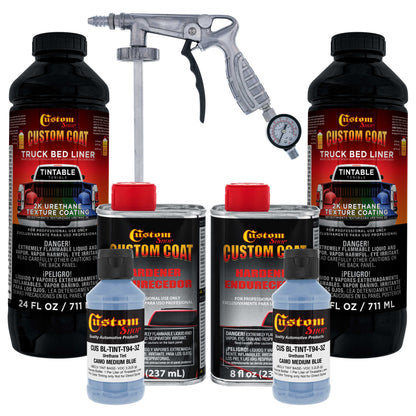 Federal Standard Color #35177 Camo Medium Blue T94 Urethane Spray-On Truck Bed Liner, 2 Quart Kit, Spray Gun & Regulator - Textured Protective Coating