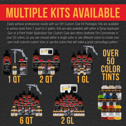Federal Standard Color #30266 Golden Sand T96 Urethane Roll-On, Brush-On or Spray-On Truck Bed Liner, 1.5 Gallon Kit with Roller Applicator Kit