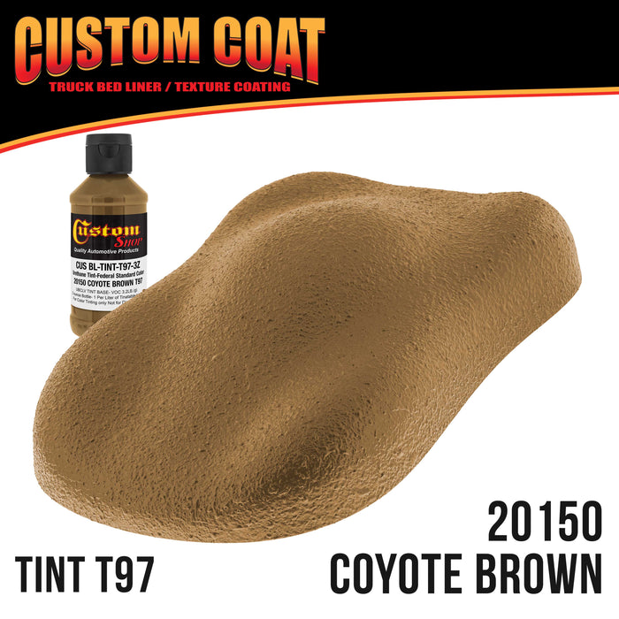 Federal Standard Color #20150 Coyote Brown T97 Urethane Spray-On Truck Bed Liner, 1 Quart Kit with Spray Gun & Regulator - Textured Protective Coating