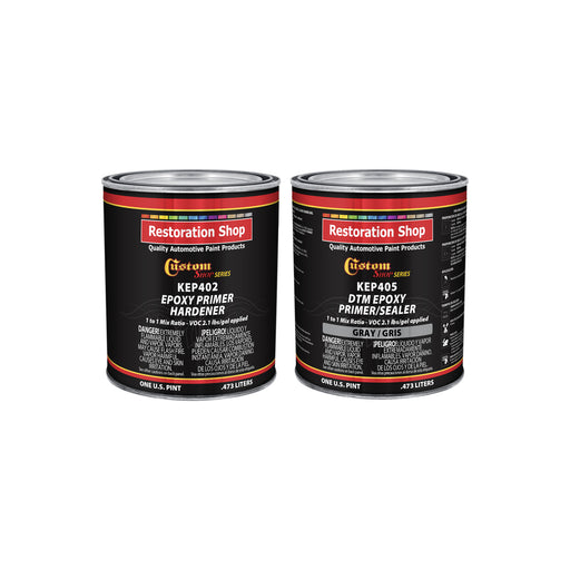 Gray Epoxy Primer & Sealer 2.1 VOC (1 Quart Kit) Anti-Corrosive DTM High-Performance Primer for Automotive & Industrial Use - Includes Hardener