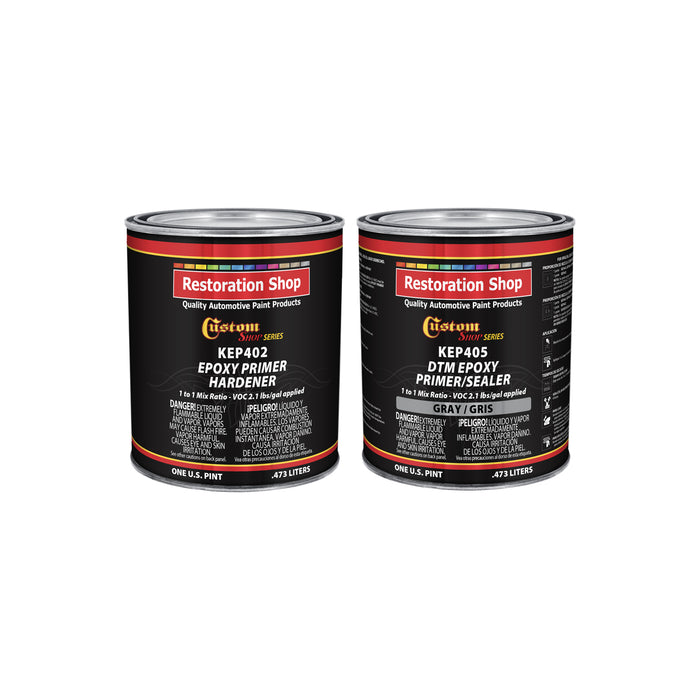 Gray Epoxy Primer & Sealer 2.1 VOC (1 Quart Kit) Anti-Corrosive DTM High-Performance Primer for Automotive & Industrial Use - 1 Sprayable Quart