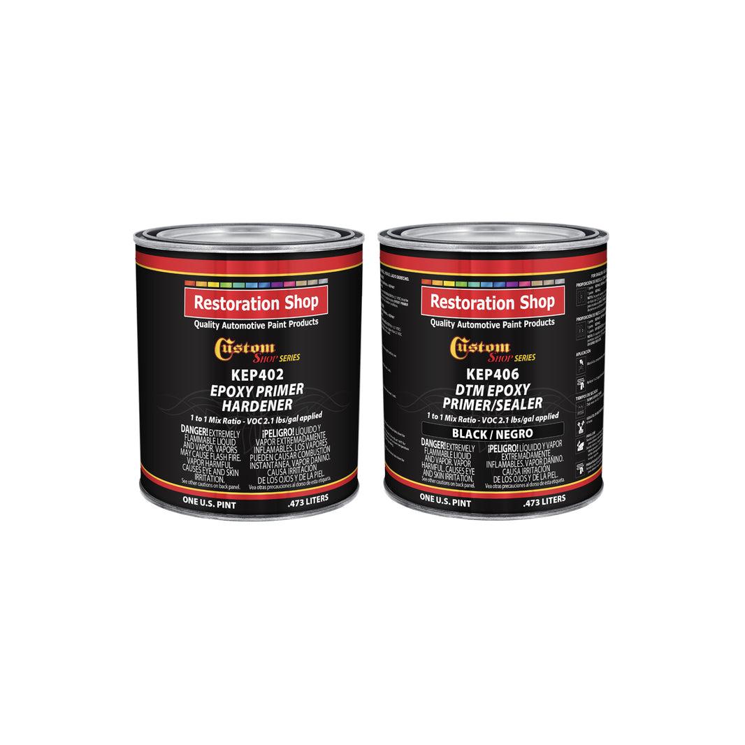 Black Epoxy Primer & Sealer 2.1 VOC (1 Quart Kit) Anti-Corrosive DTM High-Performance Primer for Automotive & Industrial Use - 1 Sprayable Quart