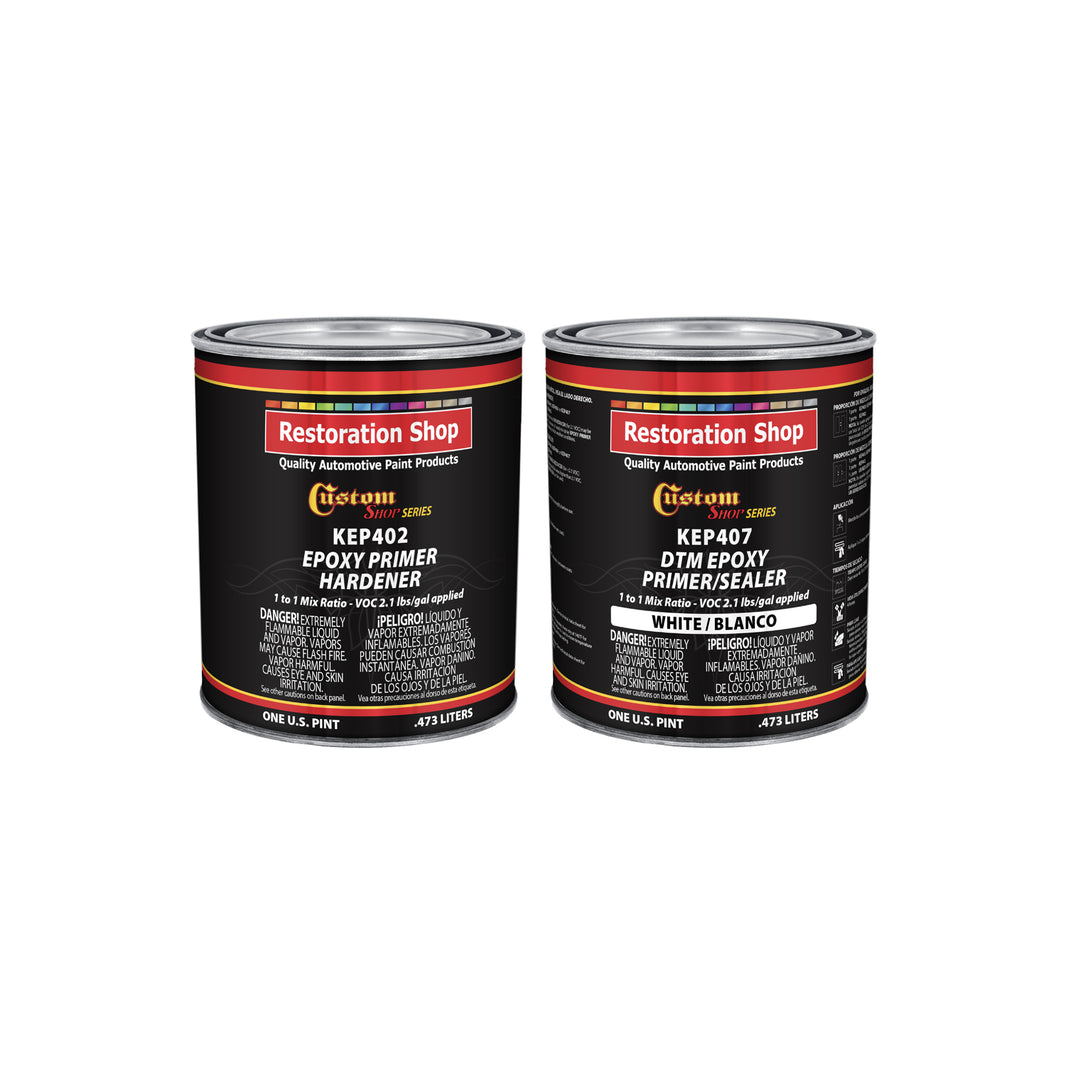 White Epoxy Primer & Sealer 2.1 VOC (1 Quart Kit) Anti-Corrosive DTM High-Performance Primer for Automotive & Industrial Use - 1 Sprayable Quart