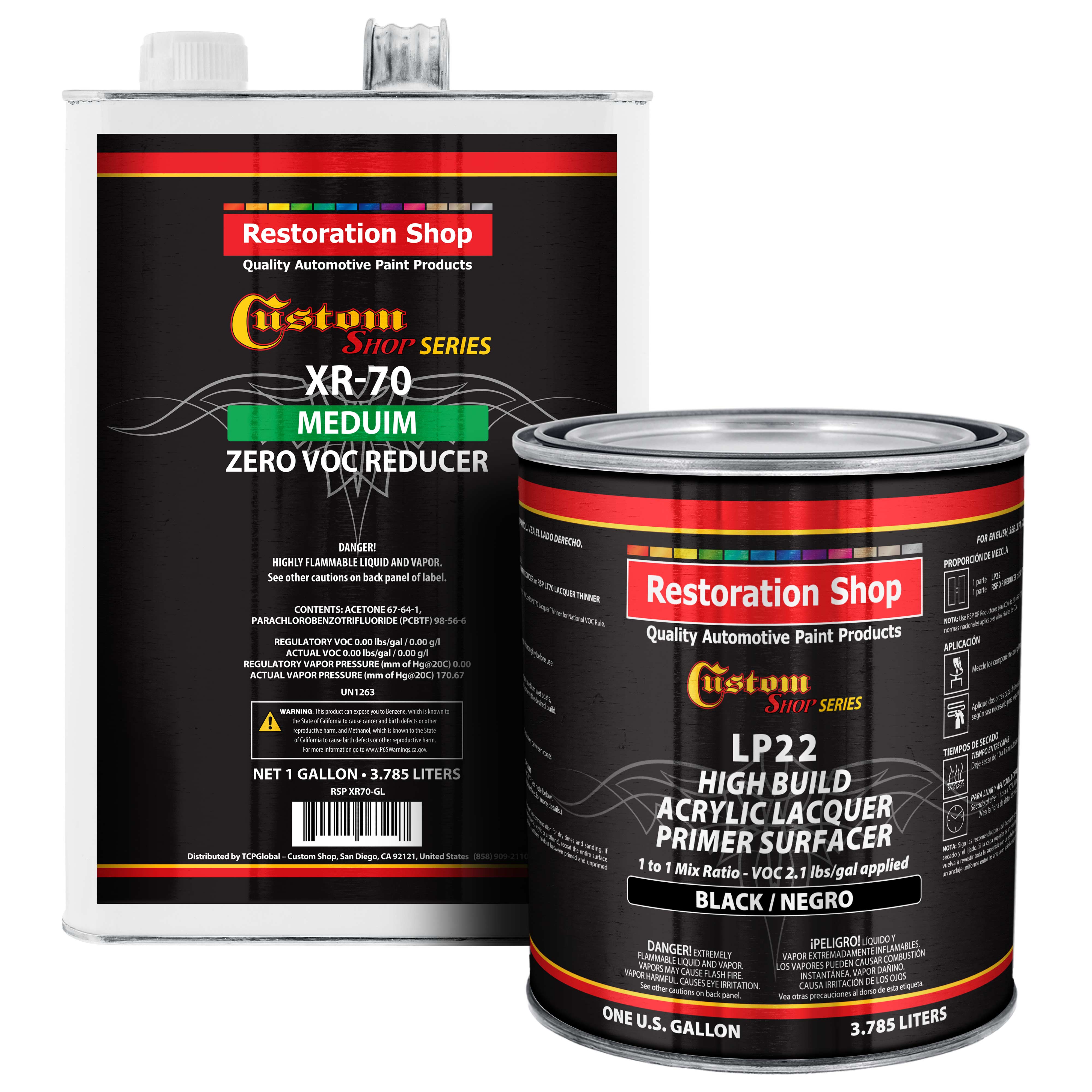 Premium High Build Acrylic Lacquer Primer Surfacer, Black & 0 VOC