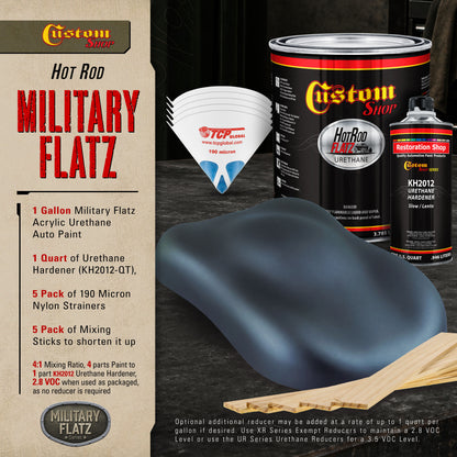 Military Flatz 595-25045 Insignia Blue - 2K Urethane Flat Automotive Paint - Gallon Kit