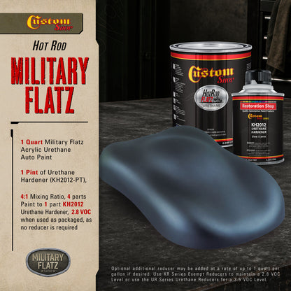 Military Flatz 595-25045 Insignia Blue - 2K Urethane Flat Automotive Paint - Quart Kit