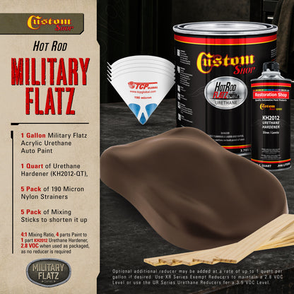 Military Flatz 595-30051 Camo Brown - 2K Urethane Flat Automotive Paint - Gallon Kit