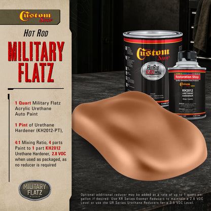Military Flatz 595-30215 Light Brown - 2K Urethane Flat Automotive Paint - Quart Kit