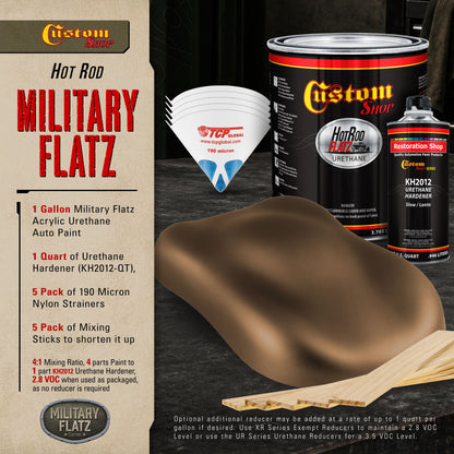 Military Flatz 595-33105 Field Drab - 2K Urethane Flat Automotive Paint - Gallon Kit