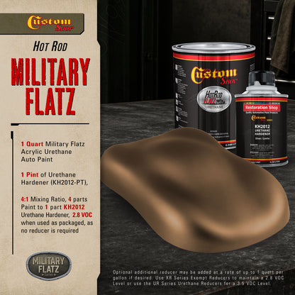 Military Flatz 595-33105 Field Drab - 2K Urethane Flat Automotive Paint - Quart Kit