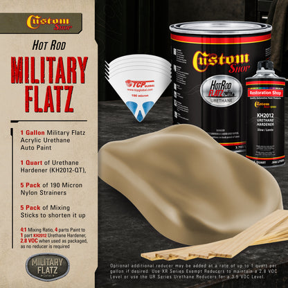 Military Flatz 595-33303 Khaki -2K Urethane Flat Automotive Paint - Gallon Kit