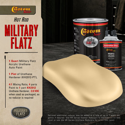 Military Flatz 595-33446 Desert Tan - 2K Urethane Flat Automotive Paint - Quart Kit