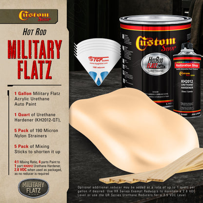 Military Flatz 595-33690 Field Tan - 2K Urethane Flat Automotive Paint - Gallon Kit