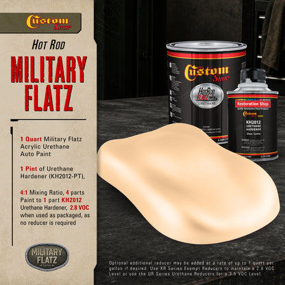 Military Flatz 595-33690 Field Tan - 2K Urethane Flat Automotive Paint - Quart Kit