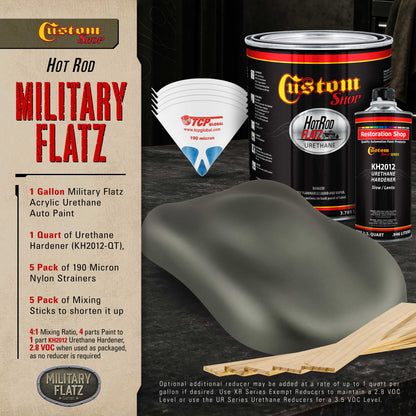 Military Flatz 595-34052 USMC Dark Olive - 2K Urethane Flat Automotive Paint - Gallon Kit