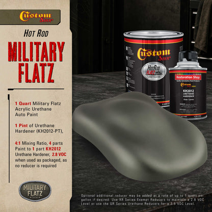 Military Flatz 595-34052 USMC Dark Olive - 2K Urethane Flat Automotive Paint - Quart Kit