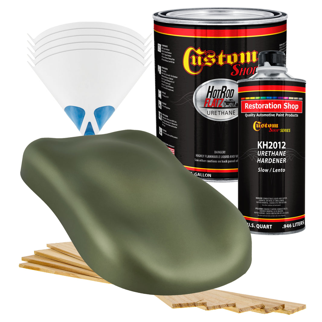 Military Flatz 595-34094 Olive Drab - 2K Urethane Flat Automotive Paint - Gallon Kit