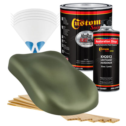 Military Flatz 595-34094 Olive Drab - 2K Urethane Flat Automotive Paint - Gallon Kit