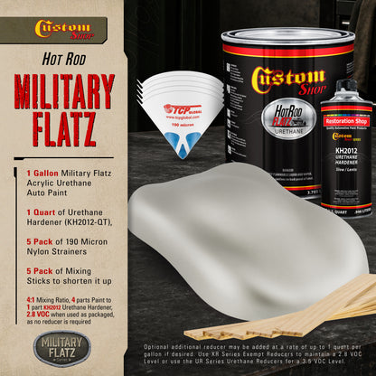 Military Flatz 595-36270 Haze Gray - 2K Urethane Flat Automotive Paint - Gallon Kit