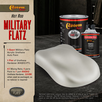 Military Flatz 595-36270 Haze Gray - 2K Urethane Flat Automotive Paint - Quart Kit