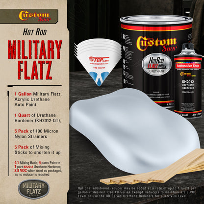 Military Flatz 595-36375 Light Gray - 2K Urethane Flat Automotive Paint - Gallon Kit