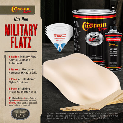 Military Flatz 595-36521 Frost Beige - 2K Urethane Flat Automotive Paint - Gallon Kit