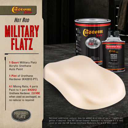Military Flatz 595-36521 Frost Beige - 2K Urethane Flat Automotive Paint - Quart Kit