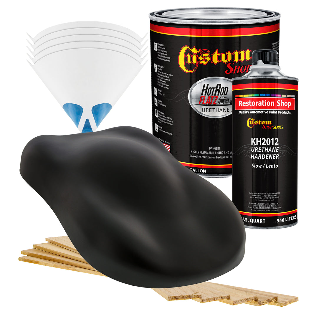 Military Flatz 595-37030 Black - 2K Urethane Flat Automotive Paint - Gallon - Kit