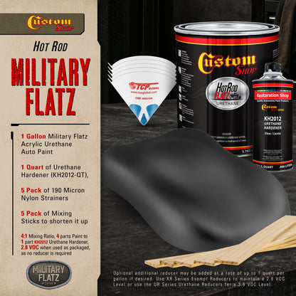 Military Flatz 595-37031 Camo Smoke Black - 2K Urethane Flat Automotive Paint - Gallon Kit