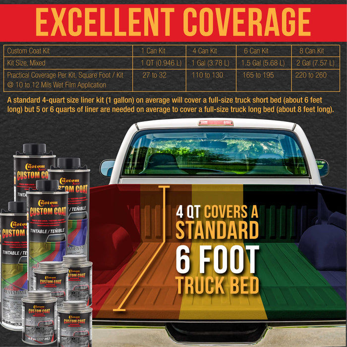 Tintable Base Only 1 Quart Urethane Spray-On Truck Bed Liner Kit - Easily Mix, Shake & Shoot - Durable Textured Protective Coating, Prevent Rust