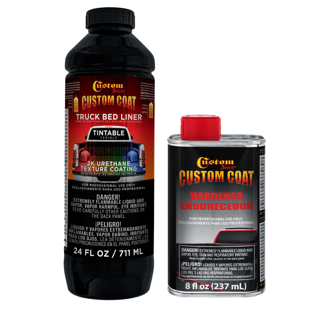 Tintable Base Only 1 Quart Urethane Spray-On Truck Bed Liner Kit - Easily Mix, Shake & Shoot - Durable Textured Protective Coating, Prevent Rust