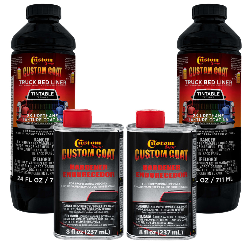 Tintable Base Only 2 Quart (1/8 Quart) Urethane Spray-On Truck Bed Liner Kit - Easily Mix, Shake & Shoot - Textured Protective Coating, Prevent Rust