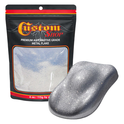 Metal Flake for Automotive Paint, Chrome Silver, 4oz Large .025" Metal Flakes for Car Paint, UV Resistant Glitter Paints Additive for Epoxy Resin &