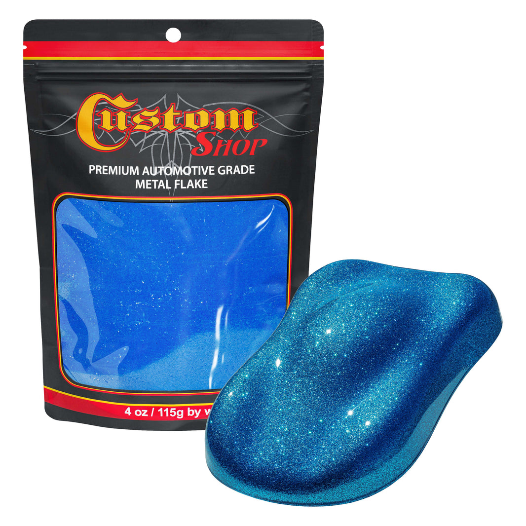 Metal Flake for Automotive Paint, Deep Marine Blue, 4oz Large .025" Metal Flakes for Car Paint, UV Resistant Glitter Paints Additive for Epoxy Resin