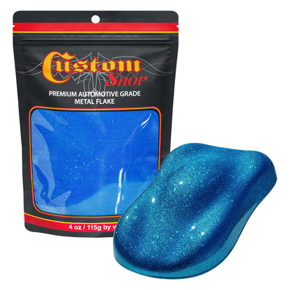 Metal Flake for Automotive Paint, Deep Marine Blue, 4oz Large .025" Metal Flakes for Car Paint, UV Resistant Glitter Paints Additive for Epoxy Resin