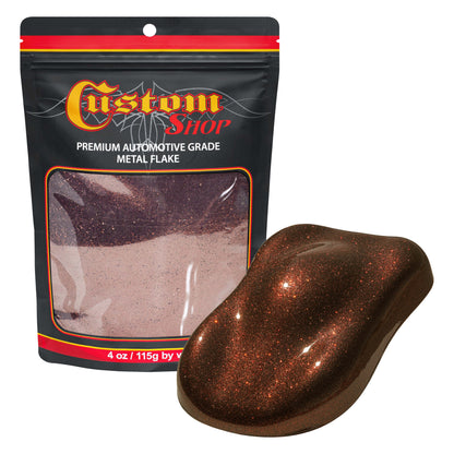 Metal Flake for Automotive Paint, Rootbeer, 4oz Large .025" Metal Flakes for Car Paint, UV Resistant Glitter Paints Additive for Epoxy Resin & Custom