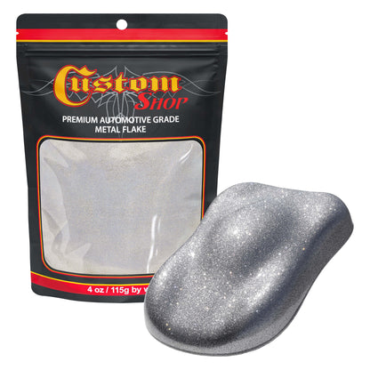 Metal Flake for Automotive Paint, Chrome Silver, 4oz Micro .004" Metal Flakes for Car Paint, UV Resistant Glitter Paints Additive for Epoxy Resin &