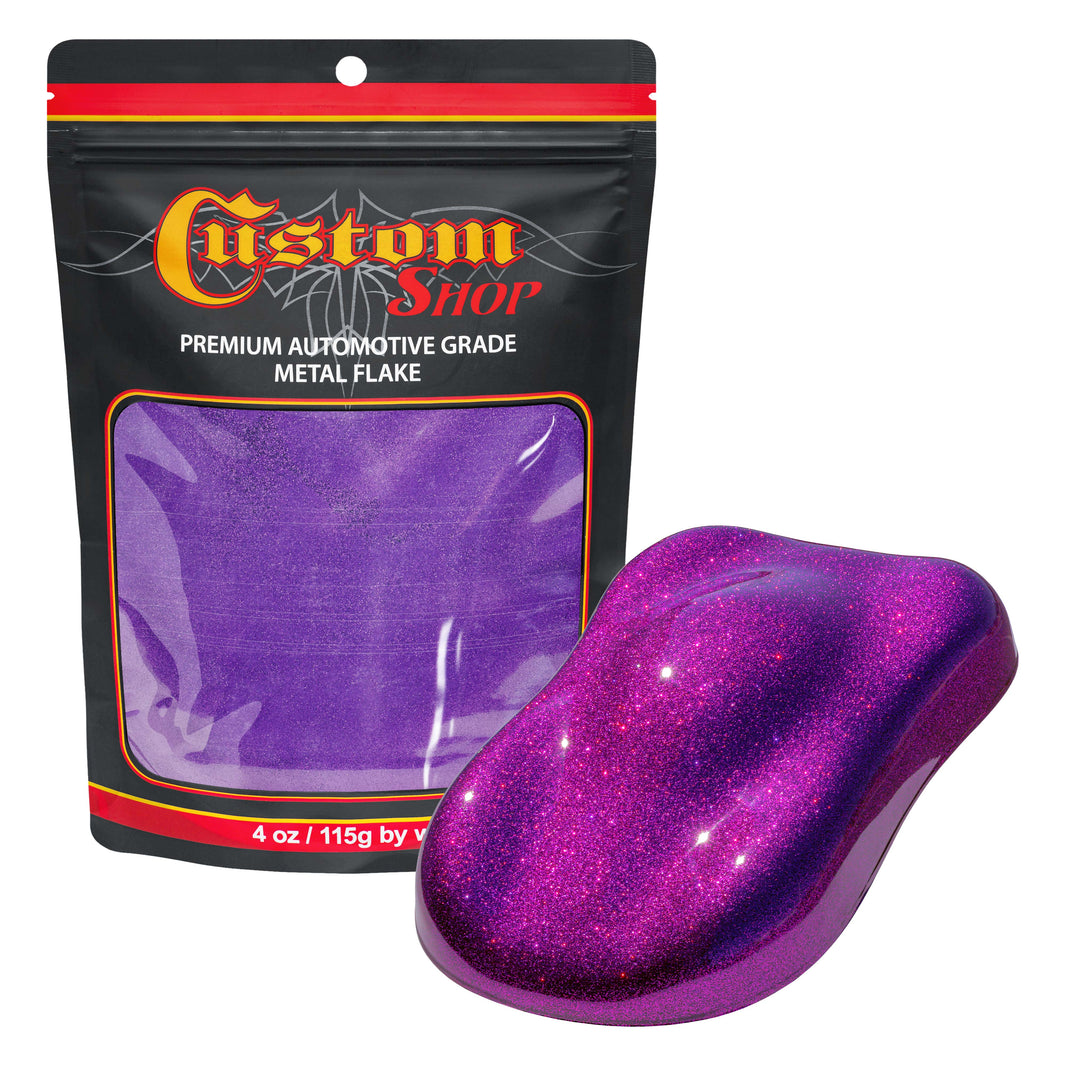 Metal Flake for Automotive Paint, Deep Purple, 4oz Micro .004" Metal Flakes for Car Paint, UV Resistant Glitter Paints Additive for Epoxy Resin &