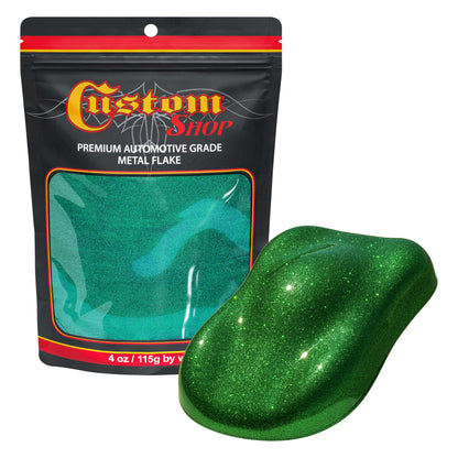 Metal Flake for Automotive Paint, Emerald Green, 4oz Micro .004" Metal Flakes for Car Paint, UV Resistant Glitter Paints Additive for Epoxy Resin &