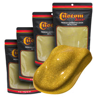 Metal Flake for Automotive Paint, Brilliant Gold, 4oz (4 Pack) 16oz Total, Micro .004" Metal Flakes for Car Paints, UV Resistant Glitter Paint